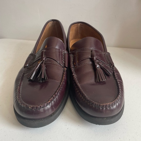 Sebago Mens Leather Dress Shoes Loafers Slip On Brown Burgundy SZ 10.5 - Picture 2 of 9
